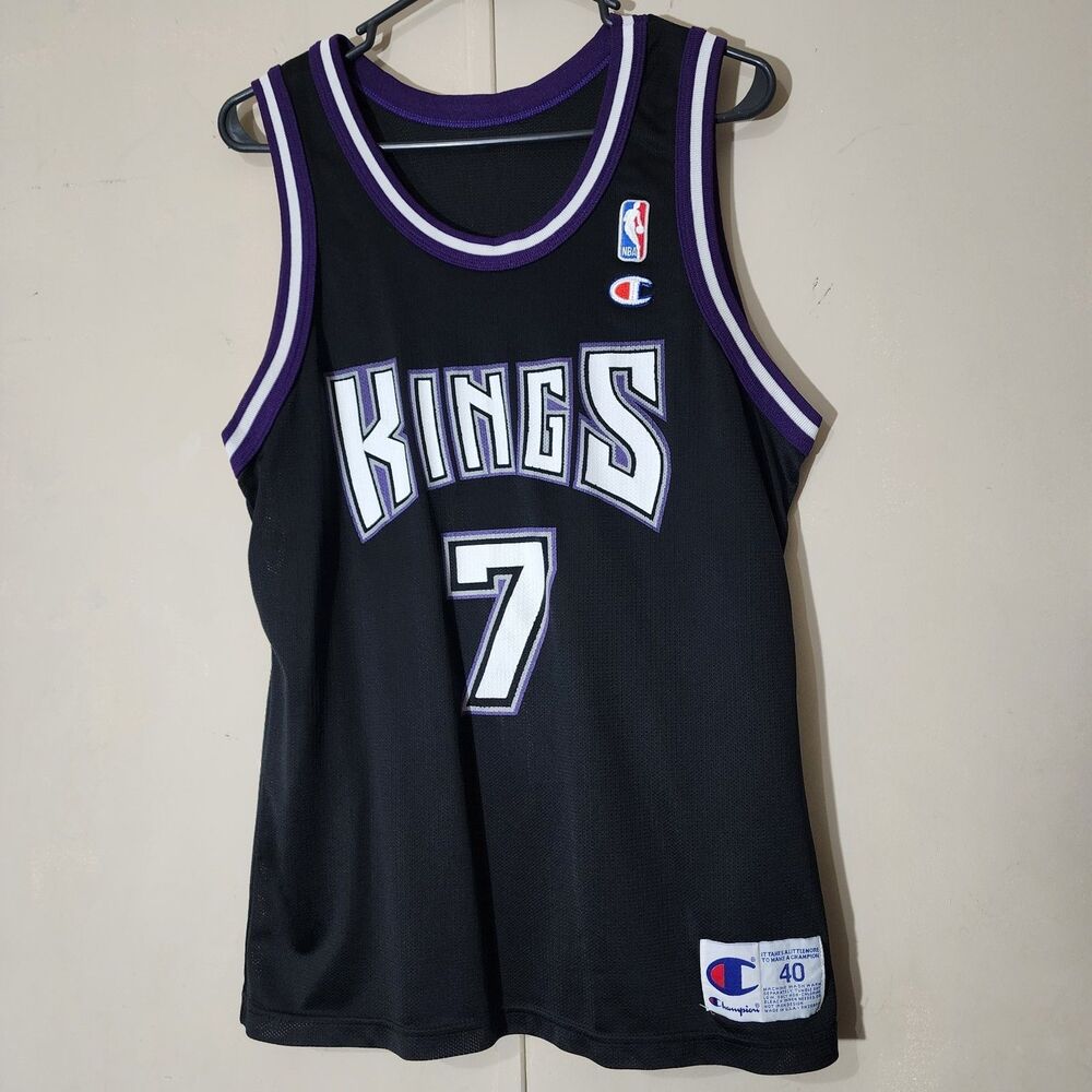 Vintage Sacramento Kings Jersey Mens  40 Black NBA Basketball Champion Hurley 7